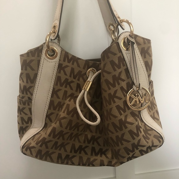 Michael Kors Handbags - MK Slouchy Canvas Shoulder Bag